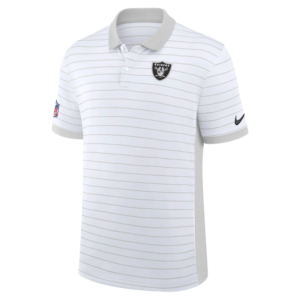 NFL Las Vegas Raiders Nike 2025 Dri-Fit Striped Polo - White - Image 2