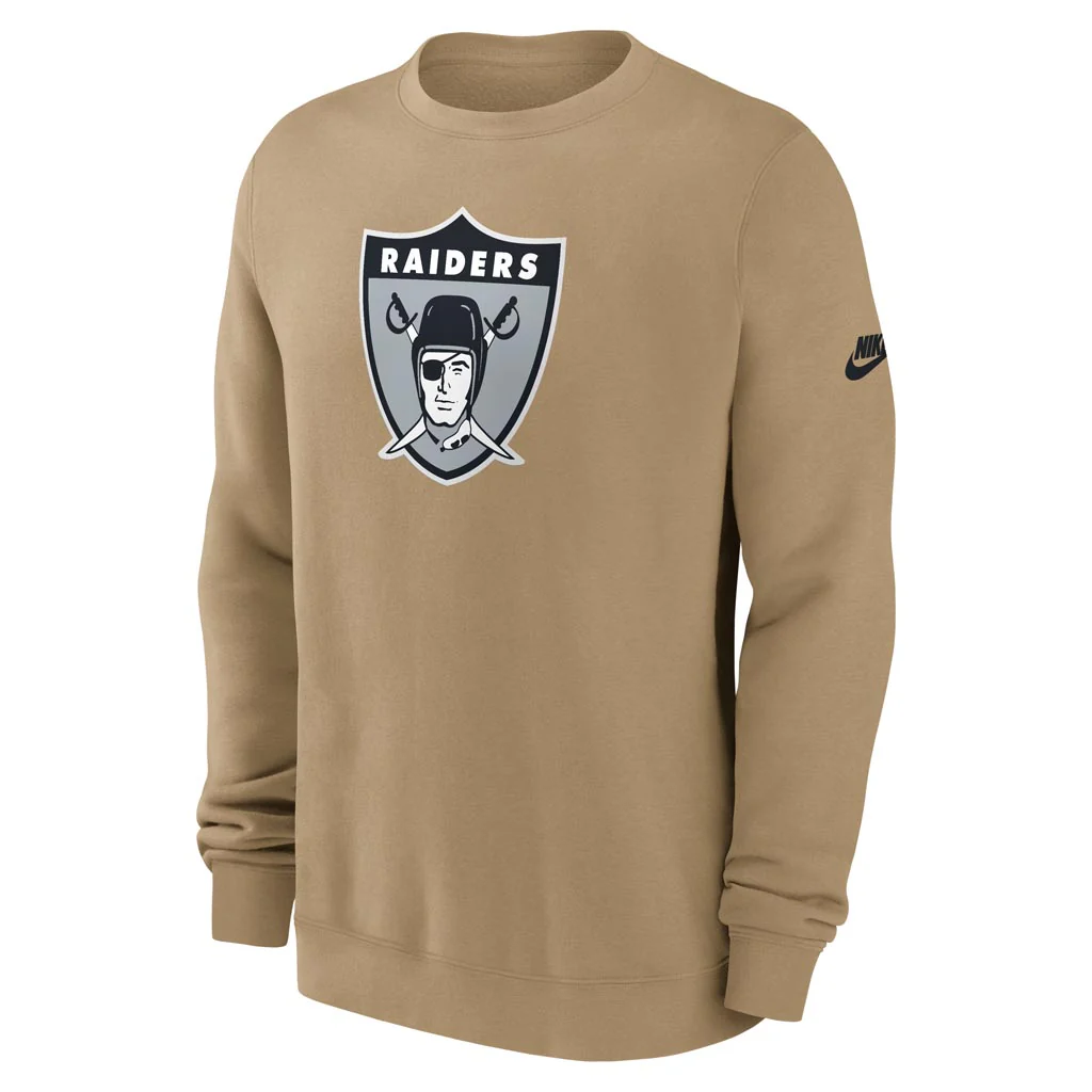 NFL Las Vegas Raiders Nike 2025 Rewind Club Pullover Crew Sweatshirt - Brown - Image 2