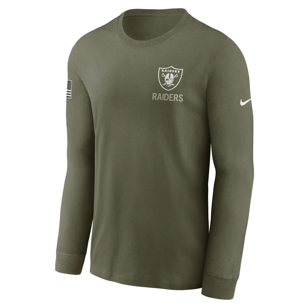 NFL Las Vegas Raiders Nike 2025 Salute to Service Long Sleeve T-Shirt - Green - Image 2
