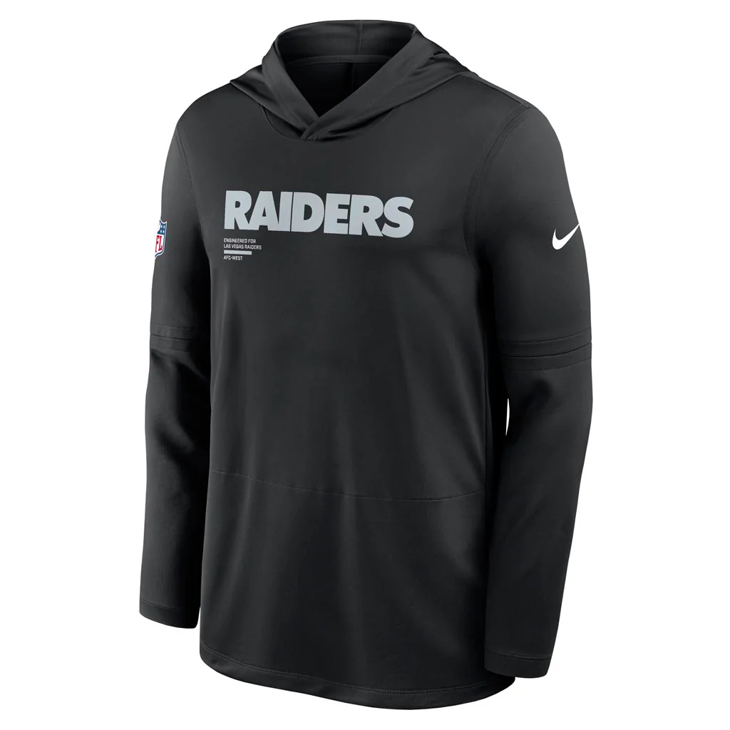 NFL Las Vegas Raiders Nike 2025 Sideline Lightweight Hoodie - Black - Image 2