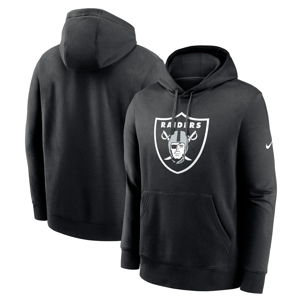 NFL Las Vegas Raiders Nike Club Logo Pullover Hoodie - Black