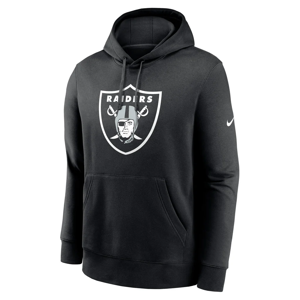 NFL Las Vegas Raiders Nike Club Logo Pullover Hoodie - Black - Image 2