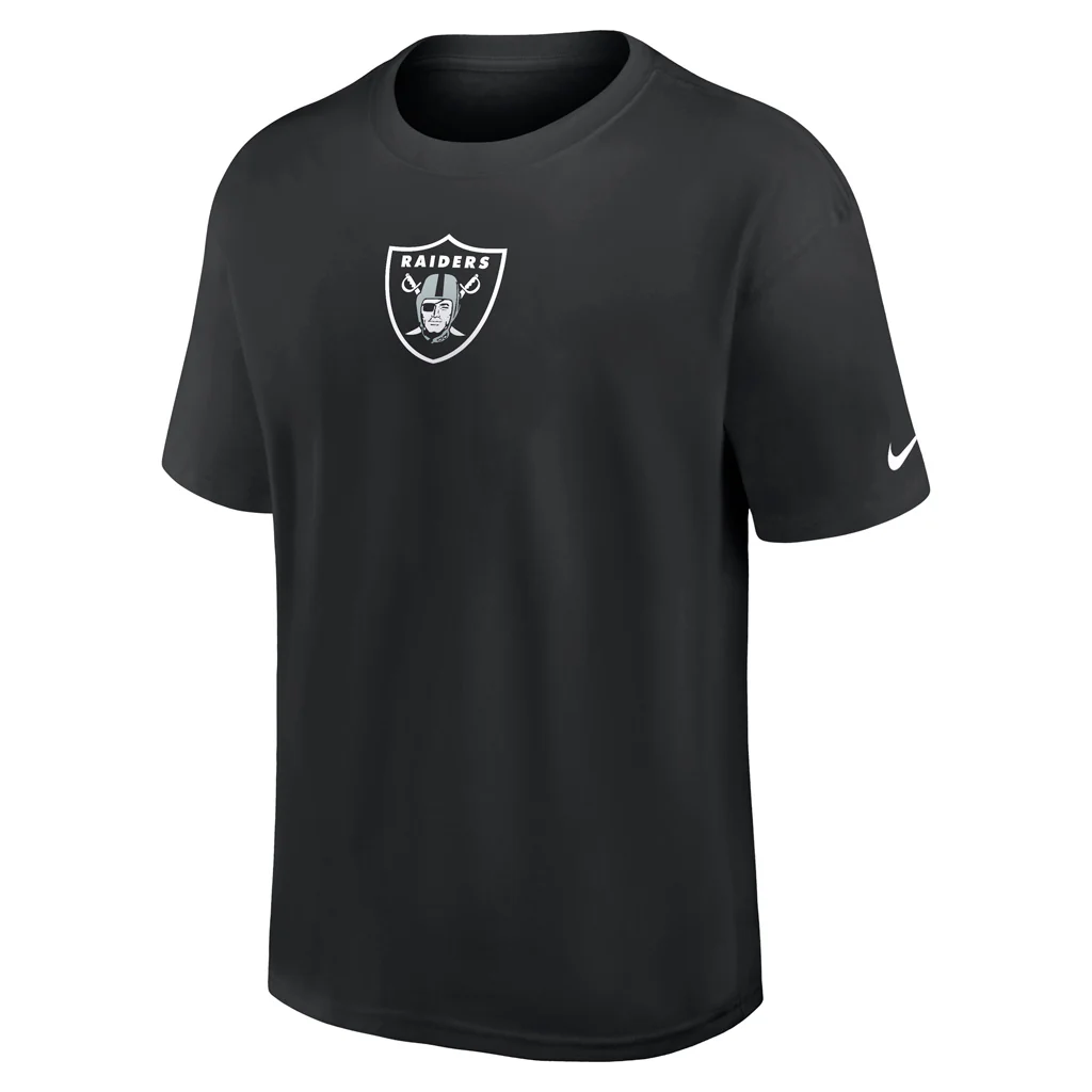 NFL Las Vegas Raiders Nike Essential Heavy Max90 T-Shirt - Black - Image 2
