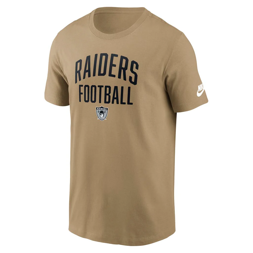 NFL Las Vegas Raiders Nike Essential Rewind T-Shirt - Tan - Image 2