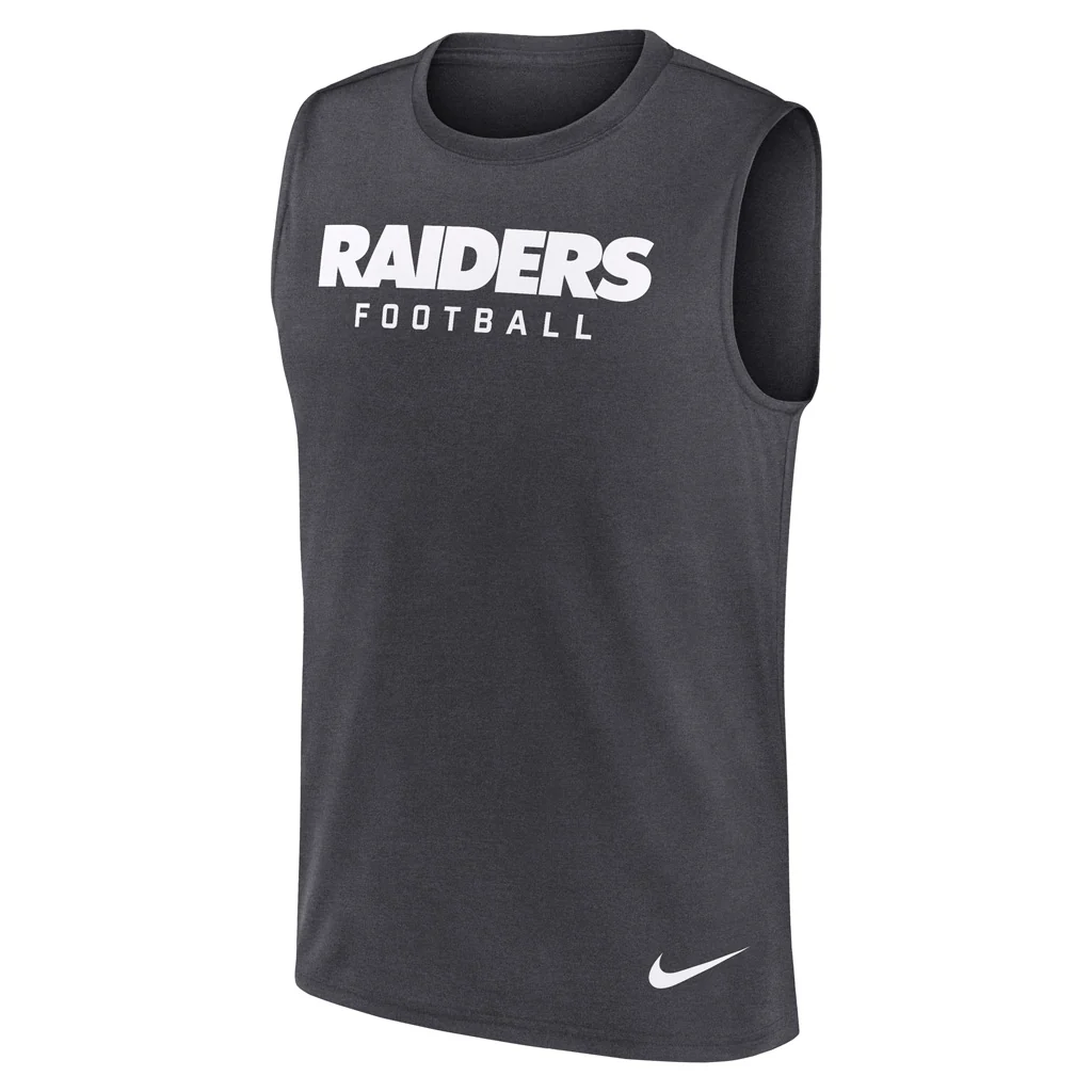 NFL Las Vegas Raiders Nike Legend Muscle Tank Top - Charcoal - Image 2