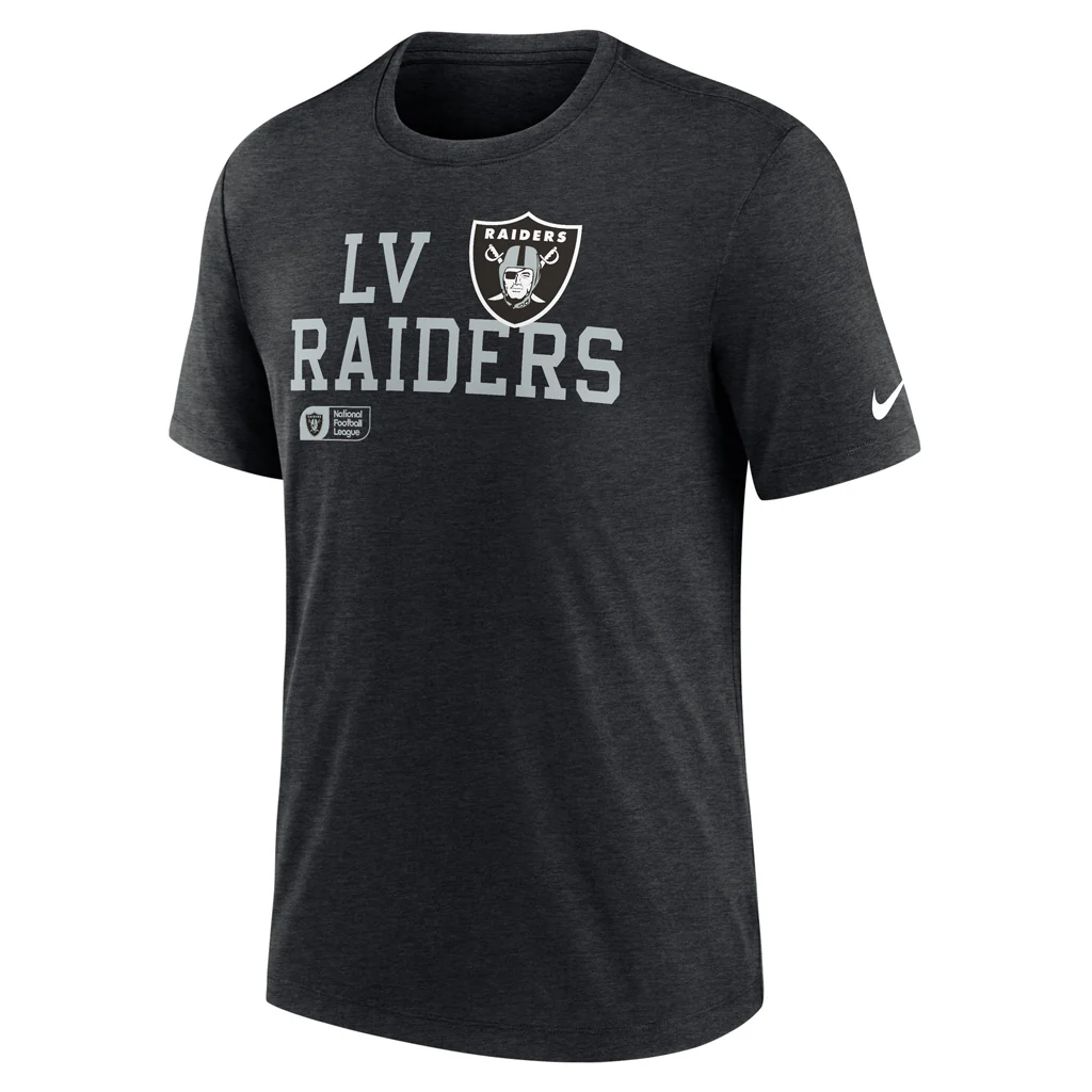 NFL Las Vegas Raiders Nike Lock Up Tri-Blend T-Shirt - Black - Image 2