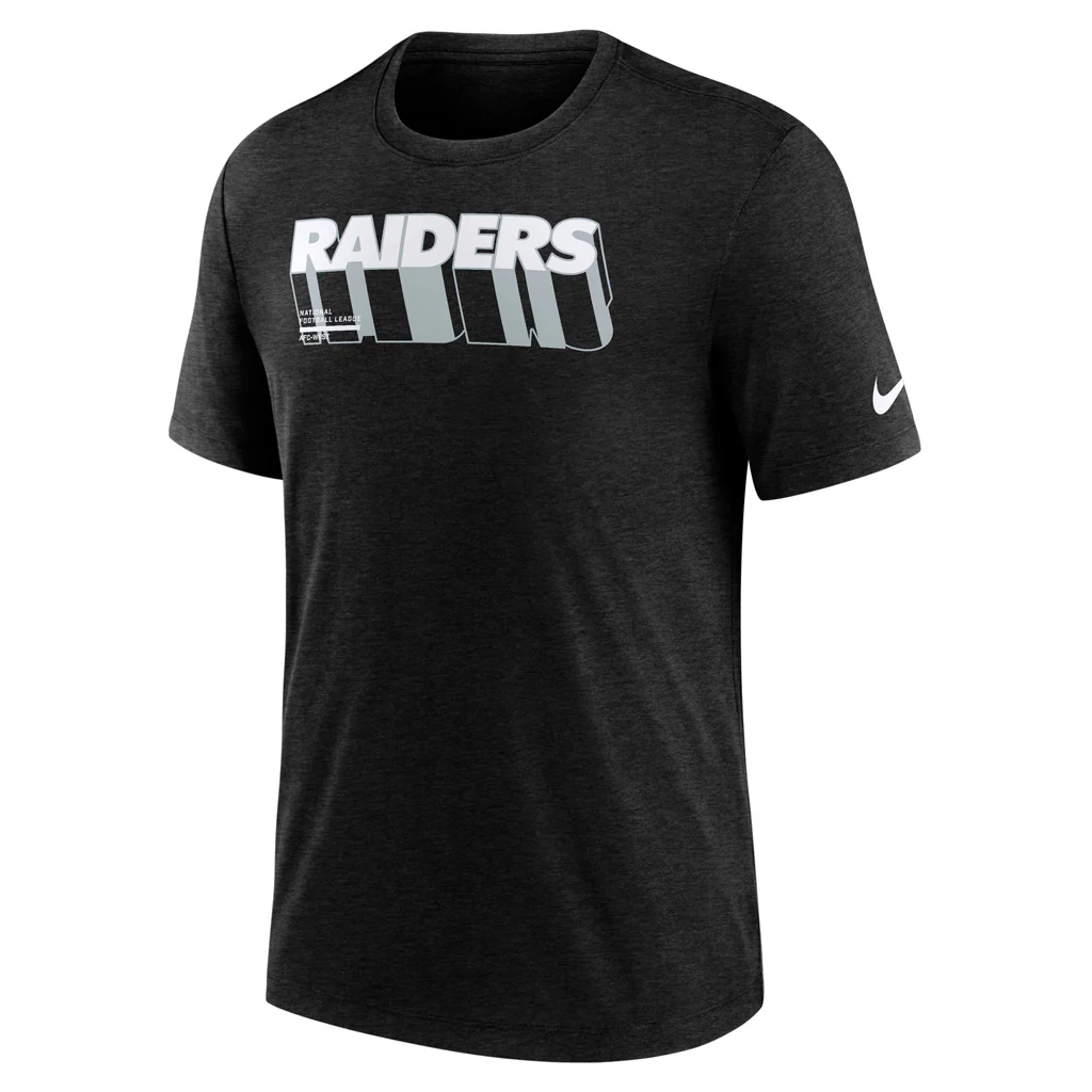 NFL Las Vegas Raiders Nike Script Trail Triblend T-Shirt - Black - Image 2