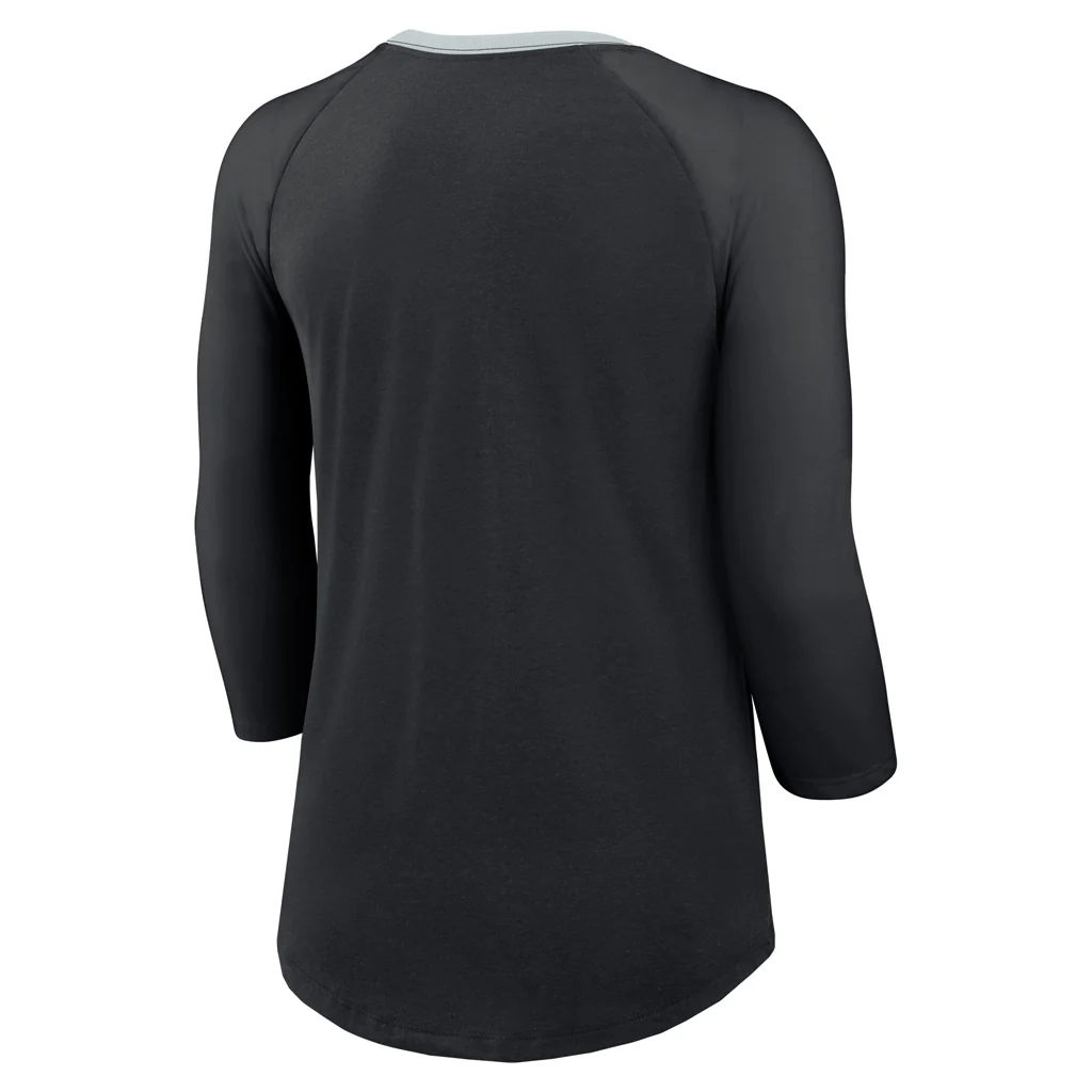 NFL Las Vegas Raiders Women's Nike Fashion 3/4 Sleeve T-Shirt - Black - Image 3