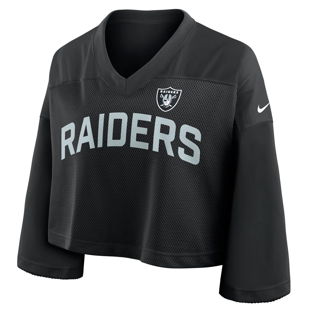 NFL Las Vegas Raiders Women's Nike Jersey Fashion Crop Top - Black - Image 2