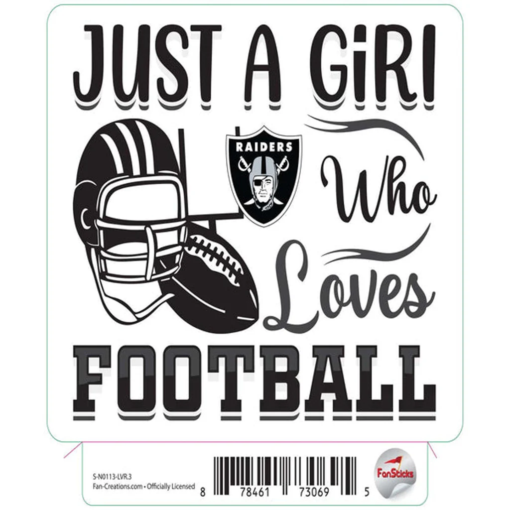 NFL Las Vegas Raiders Fan Creations Just a Girl Sticker