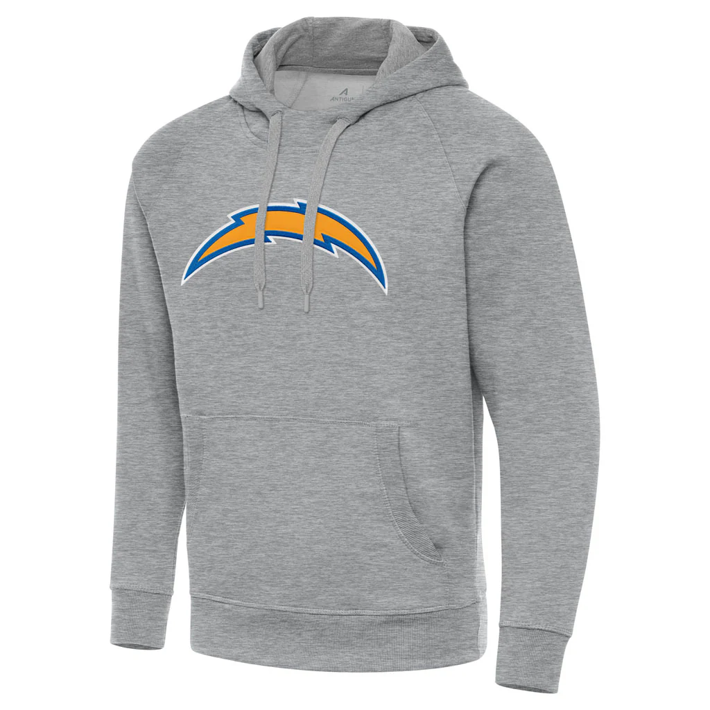 NFL Los Angeles Chargers Antigua Full Front Victory Pullover Hoodie - Heather gray - Image 3