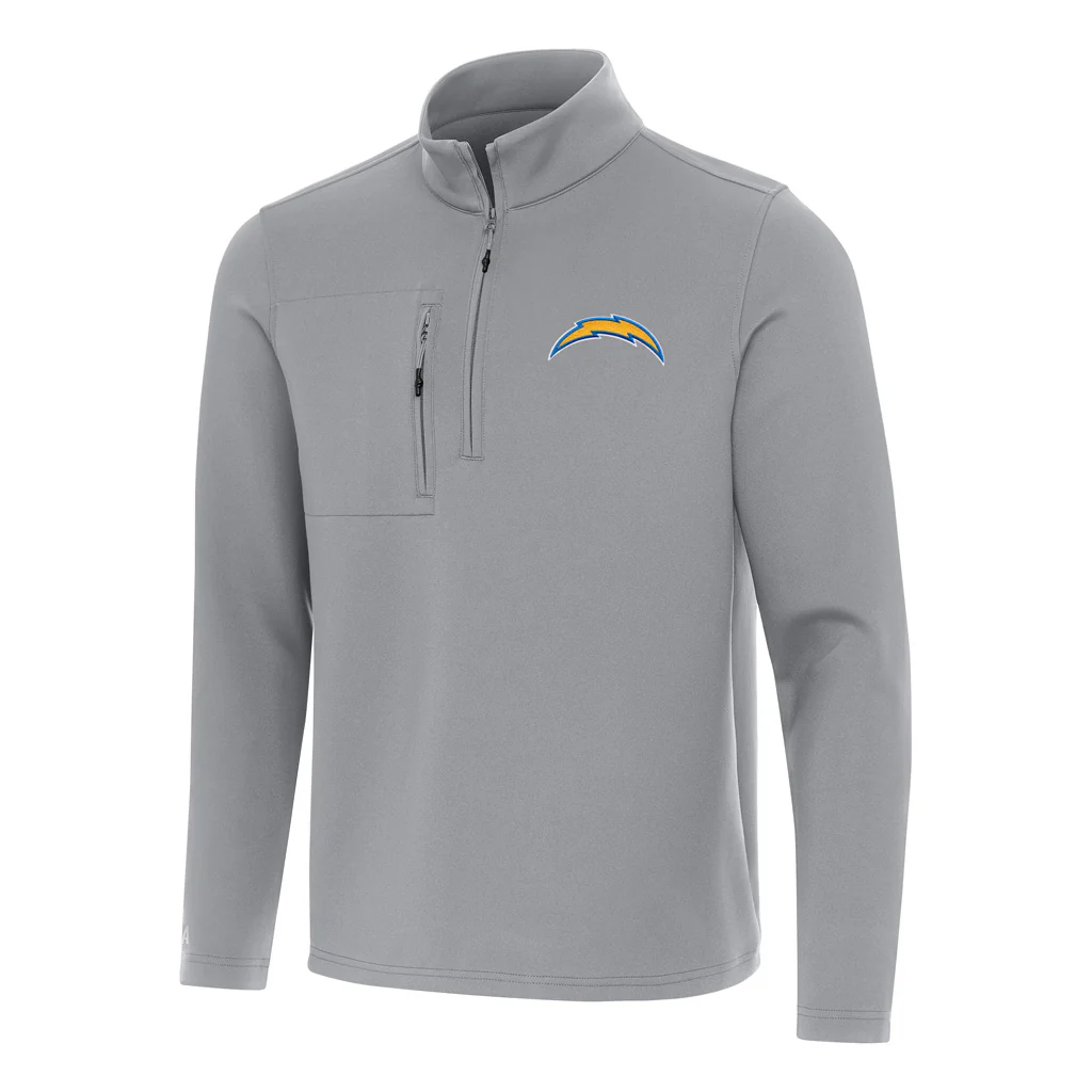 NFL Los Angeles Chargers Antigua Insider 1/4 Zip Pullover Jacket - Gray