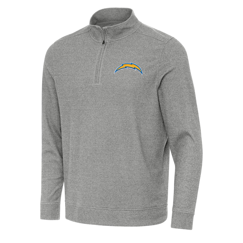 NFL Los Angeles Chargers Antigua Subtle 1/4 Zip Pullover Jacket - Heather black