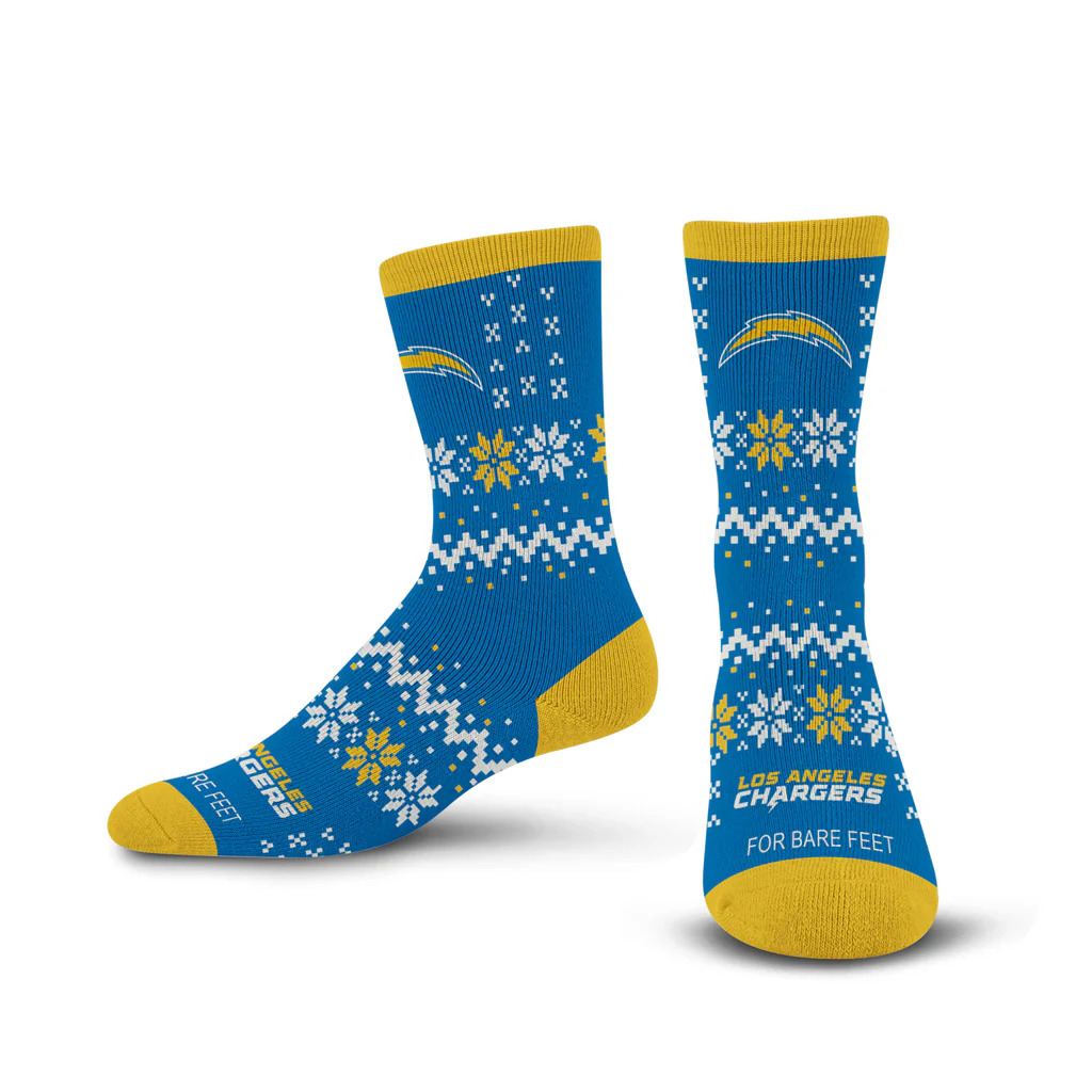 NFL Los Angeles Chargers For Bare Feet Team Sweater Socks - Blue