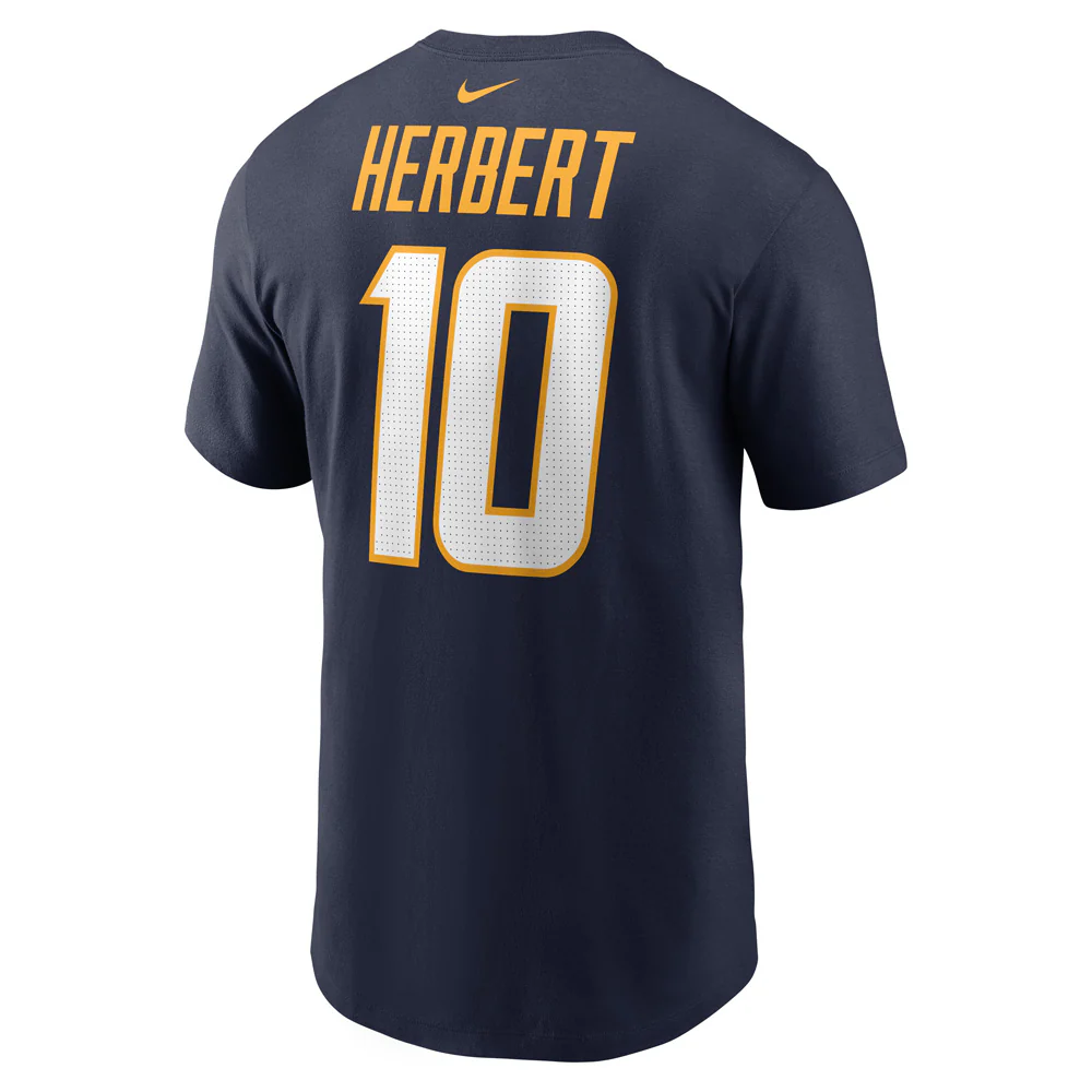 NFL Los Angeles Chargers Justin Herbert Nike Name & Number T-Shirt - Navy - Image 3
