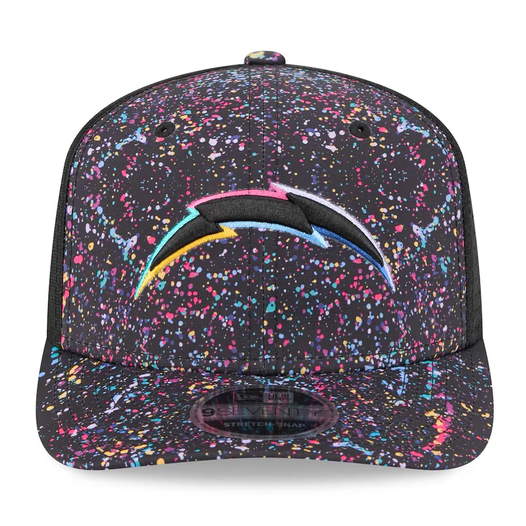 NFL Los Angeles Chargers New Era 2025 Crucial Catch 9SEVENTY Stretch-Snapback Hat - Black - Image 3