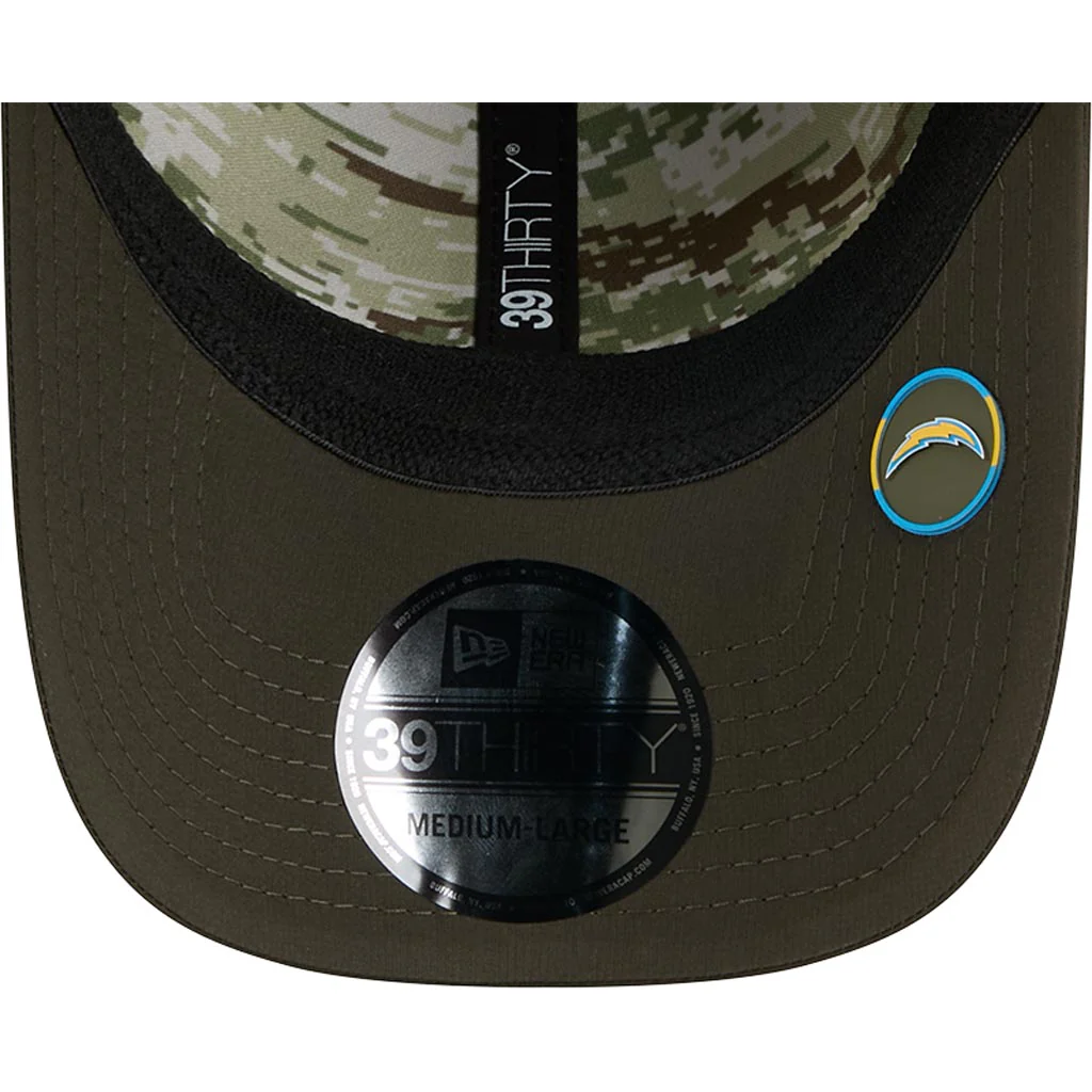NFL Los Angeles Chargers New Era 2025 Salute to Service 39THIRTY Flex Fit Hat - Green - Image 5