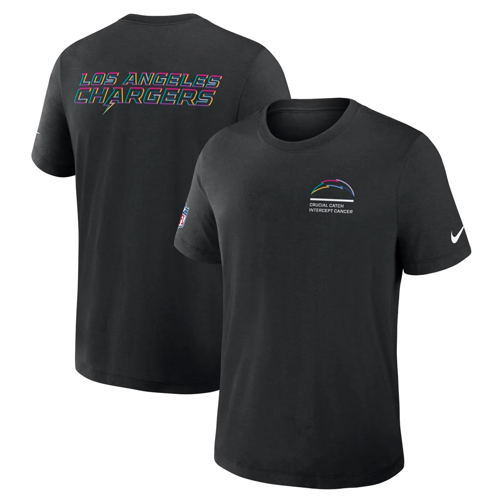 NFL Los Angeles Chargers Nike 2025 Crucial Catch Tri-Blend T-Shirt - Black