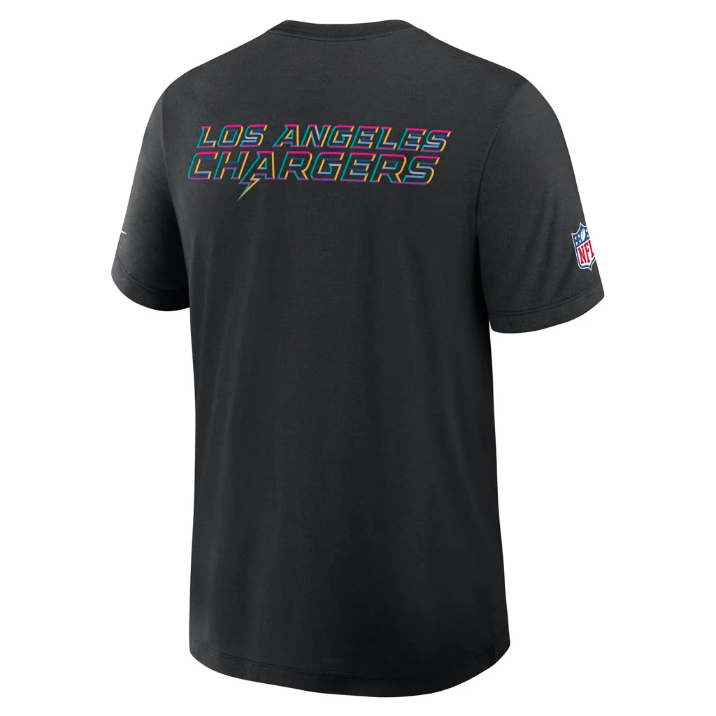NFL Los Angeles Chargers Nike 2025 Crucial Catch Tri-Blend T-Shirt - Black - Image 3