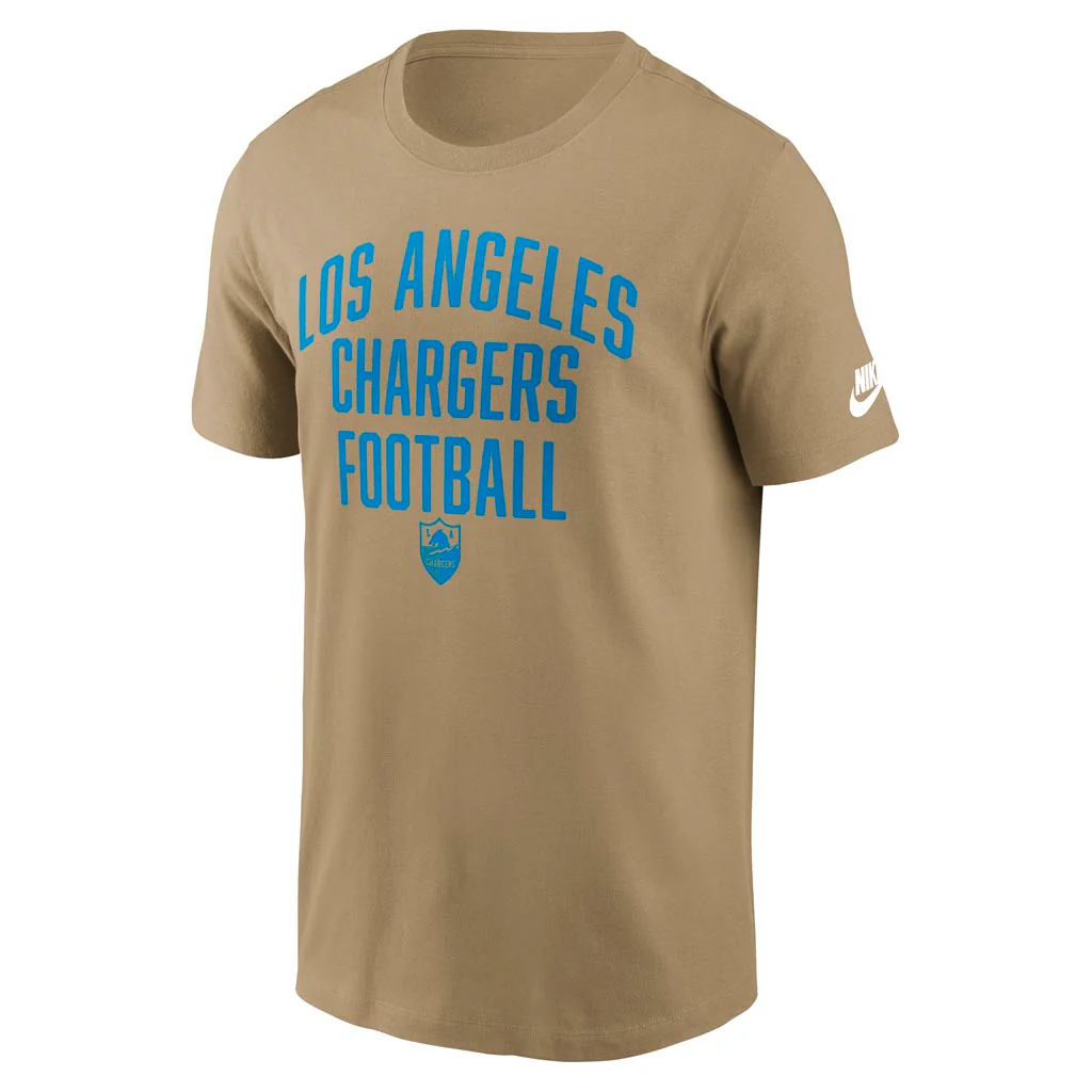 NFL Los Angeles Chargers Nike Essential Rewind T-Shirt - Tan - Image 2