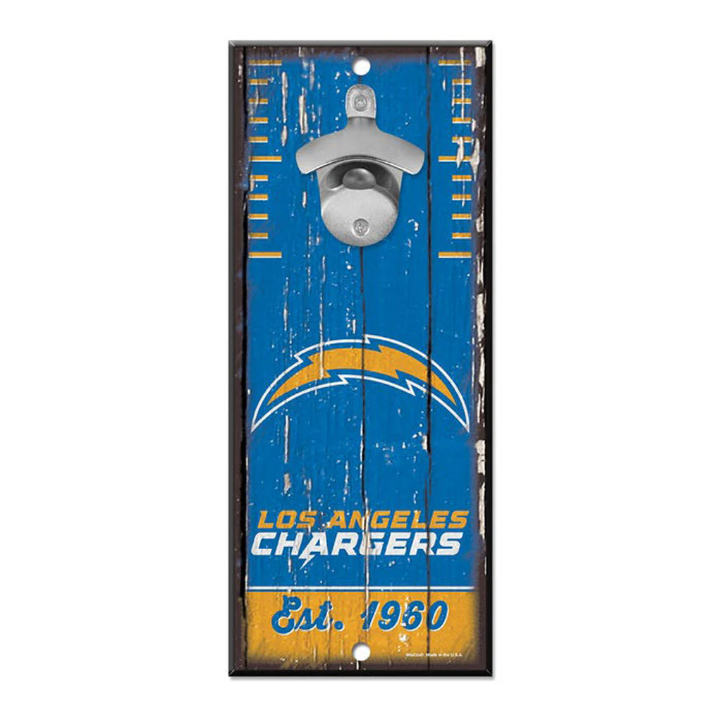 NFL Los Angeles Chargers WinCraft 5" x 12" Bottle Opener Sign - Blue