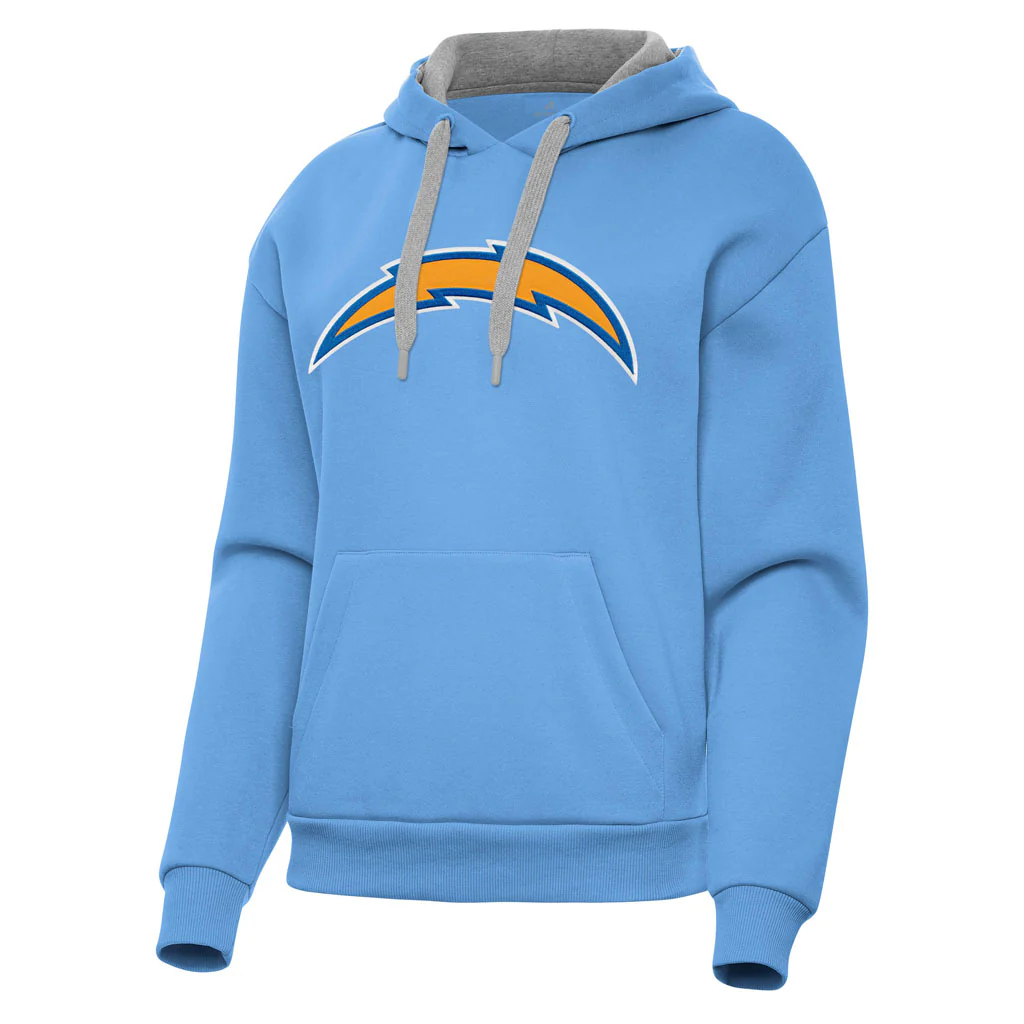 NFL Los Angeles Chargers Women's Antigua Full Front Victory Pullover Hoodie - Blue