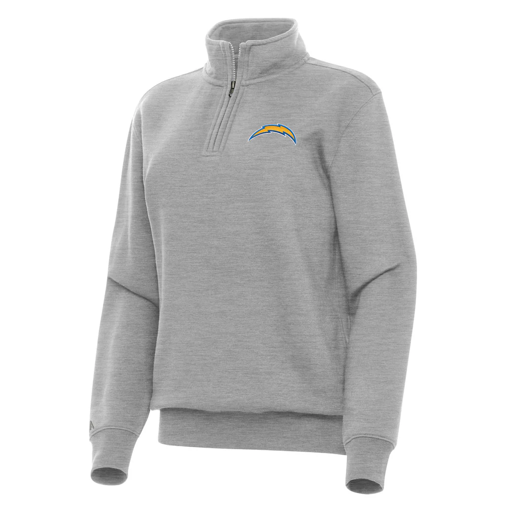 NFL Los Angeles Chargers Women's Antigua Victory 1/4 Zip Pullover Jacket - Heather gray