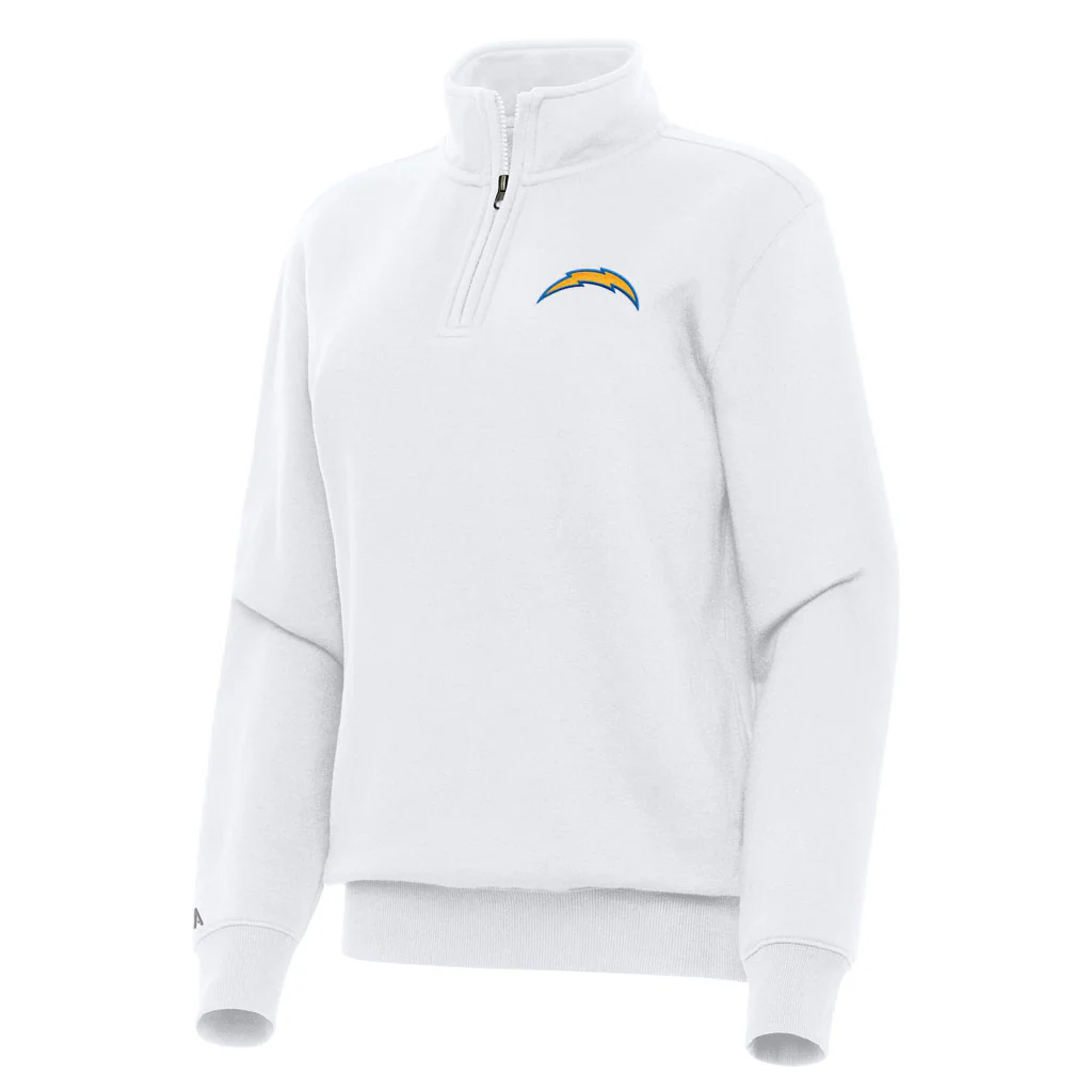 NFL Los Angeles Chargers Women's Antigua Victory 1/4 Zip Pullover Jacket - White