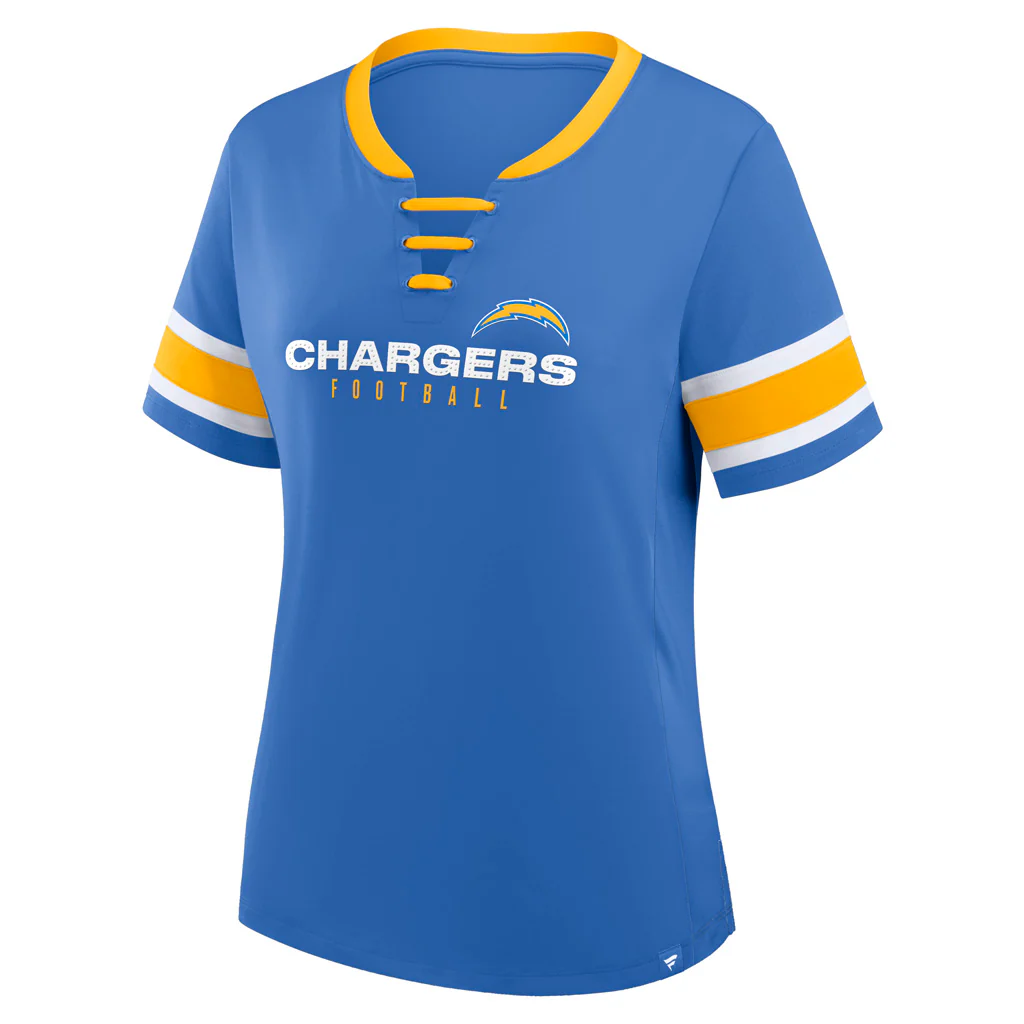 NFL Los Angeles Chargers Women's Fanatics Draw Play Athena Lace-Up Top - Blue - Image 2
