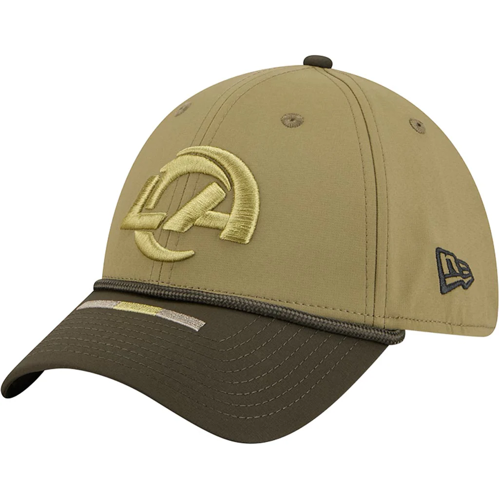 NFL Los Angeles Rams New Era 2025 Salute to Service 39THIRTY Flex Fit Hat - Green - Image 2