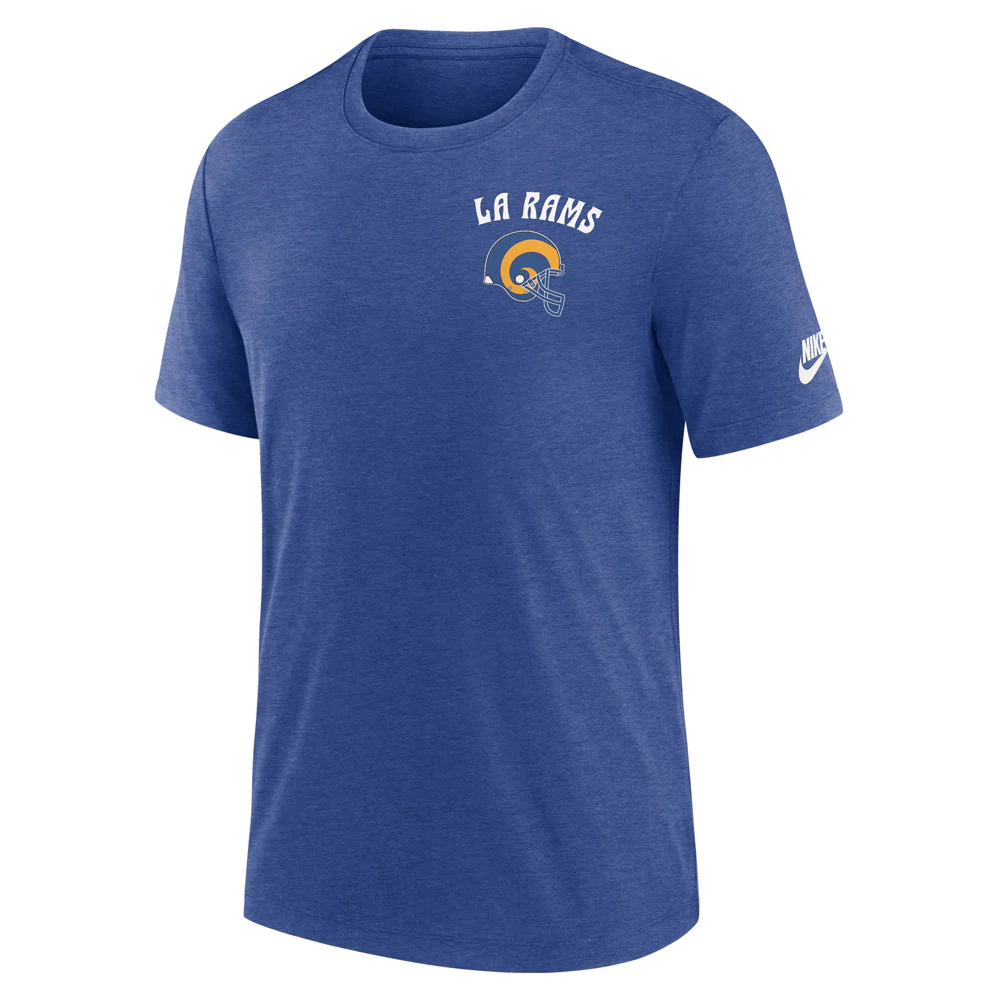 NFL Los Angeles Rams Nike 2-Hit Tri-Blend T-Shirt - Blue - Image 2