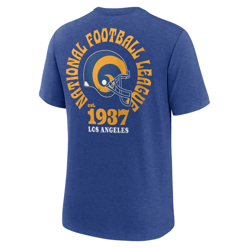 NFL Los Angeles Rams Nike 2-Hit Tri-Blend T-Shirt - Blue - Image 3