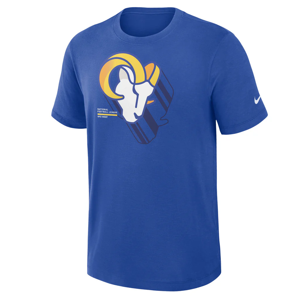 NFL Los Angeles Rams Nike Slub T-Shirt - Blue - Image 2