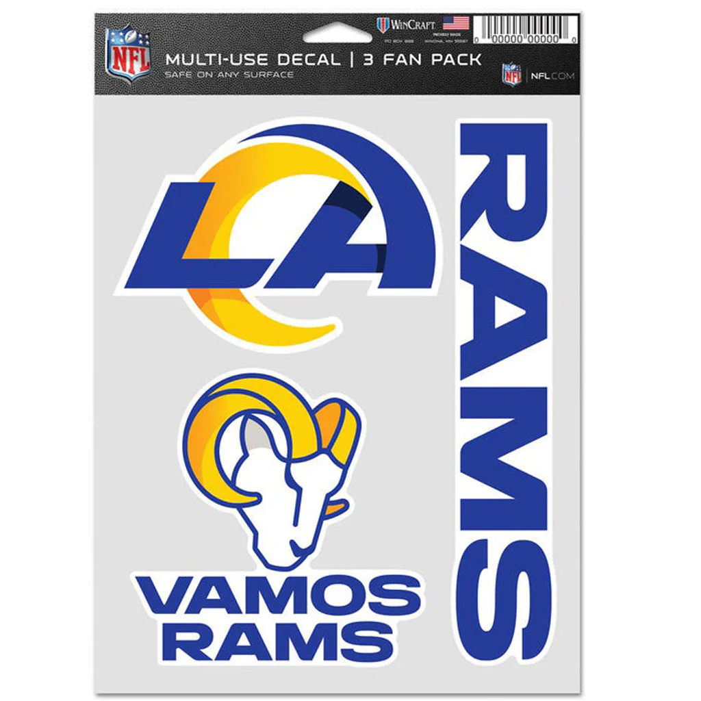 NFL Los Angeles Rams WinCraft 6" x 8" 3-Pack Decal - Blue