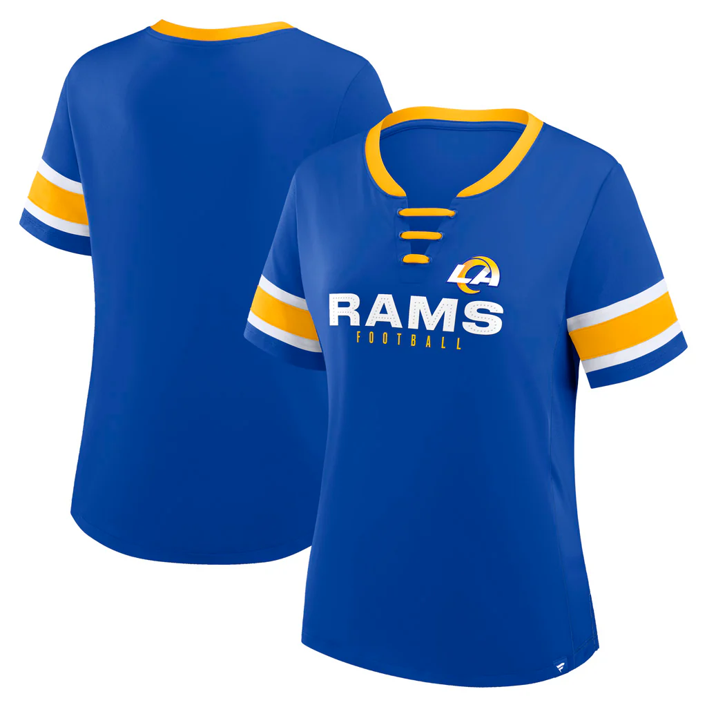 NFL Los Angeles Rams Women's Fanatics Draw Play Athena Lace-Up Top - Blue