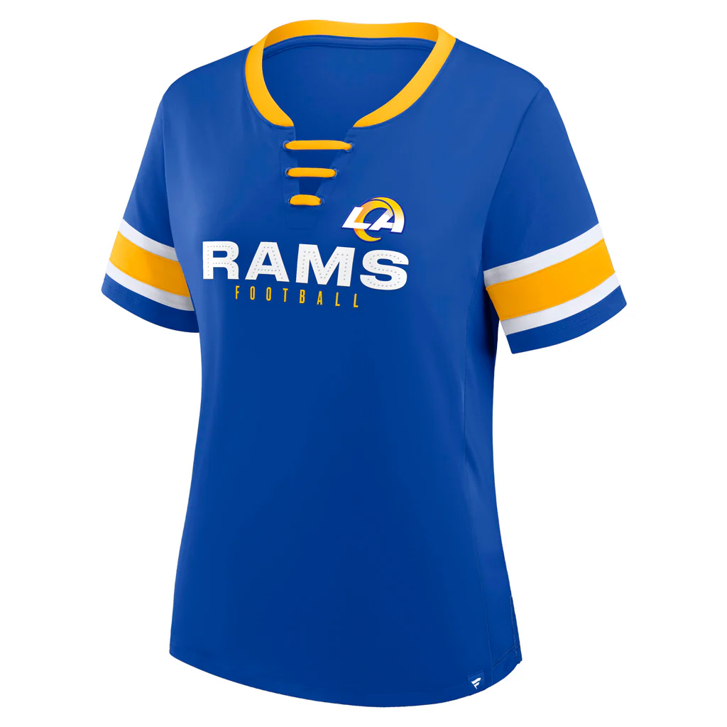 NFL Los Angeles Rams Women's Fanatics Draw Play Athena Lace-Up Top - Blue - Image 2