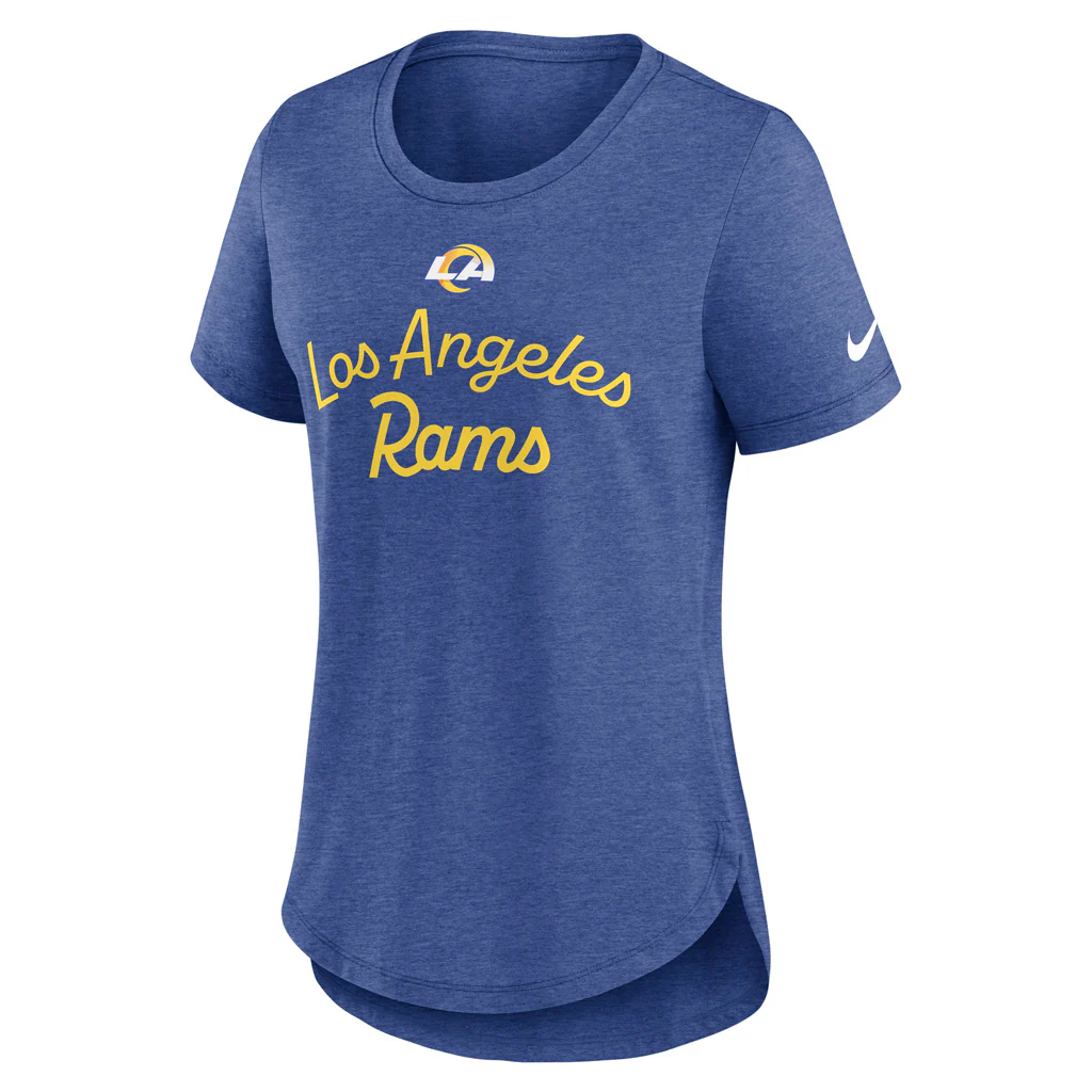 NFL Los Angeles Rams Women's Nike Fashion Triblend T-Shirt - Blue - Image 2
