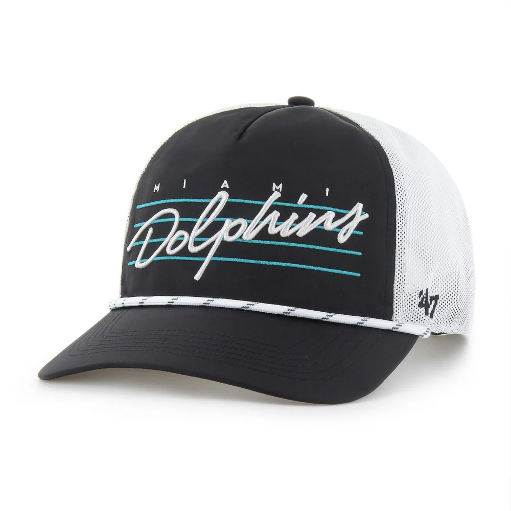 NFL Miami Dolphins '47 Downburst Mesh Hitch Adjustable Hat - Black