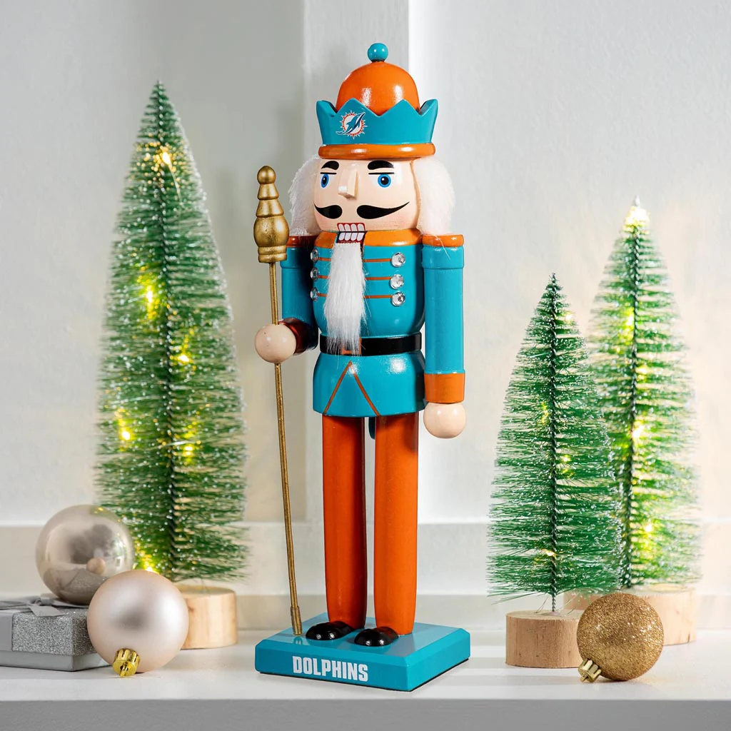 NFL Miami Dolphins Evergreen 12" Nutcracker - Image 3