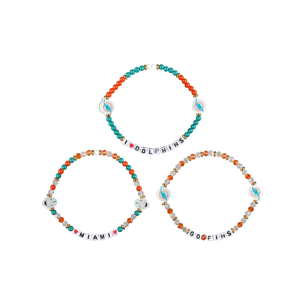 NFL Miami Dolphins FOCO 3-Pack Friendship Bracelet - Image 2