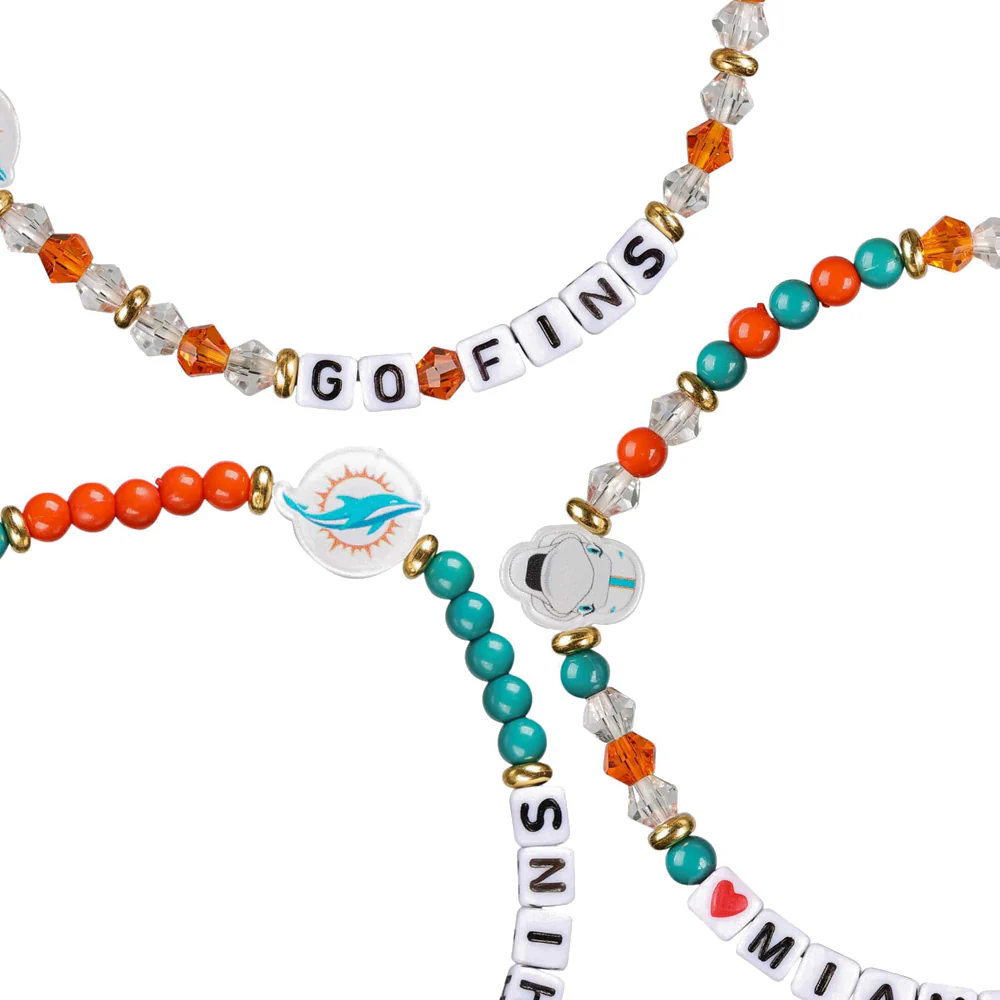 NFL Miami Dolphins FOCO 3-Pack Friendship Bracelet - Image 3