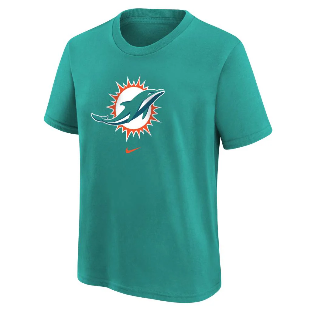 NFL Miami Dolphins Kids Nike Logo T-Shirt - Teal - Image 2