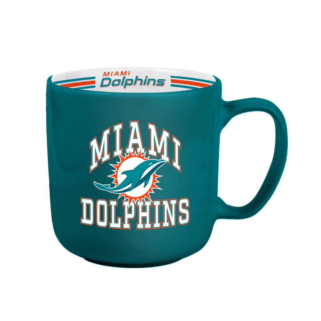 NFL Miami Dolphins Logo Brands 15oz Stripe Mug - Image 2