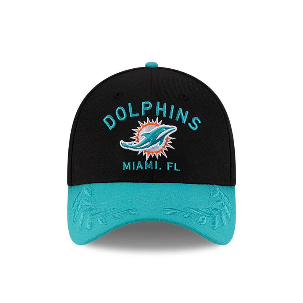 NFL Miami Dolphins New Era 2025 Draft 39THIRTY Flex Fit Hat - Black - Image 2