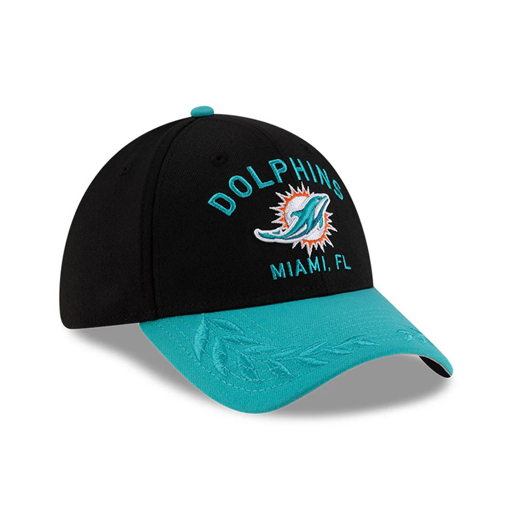 NFL Miami Dolphins New Era 2025 Draft 39THIRTY Flex Fit Hat - Black - Image 3