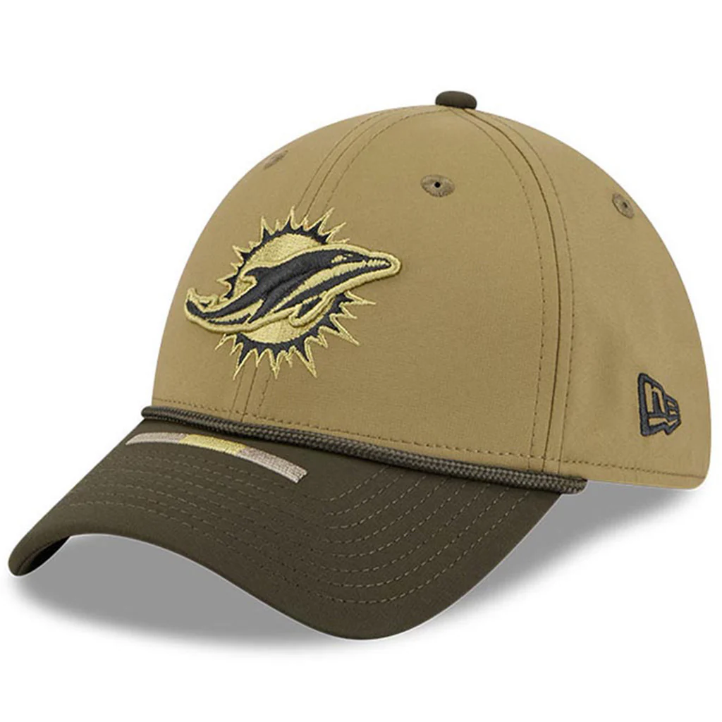 NFL Miami Dolphins New Era 2025 Salute to Service 39THIRTY Flex Fit Hat - Green - Image 2