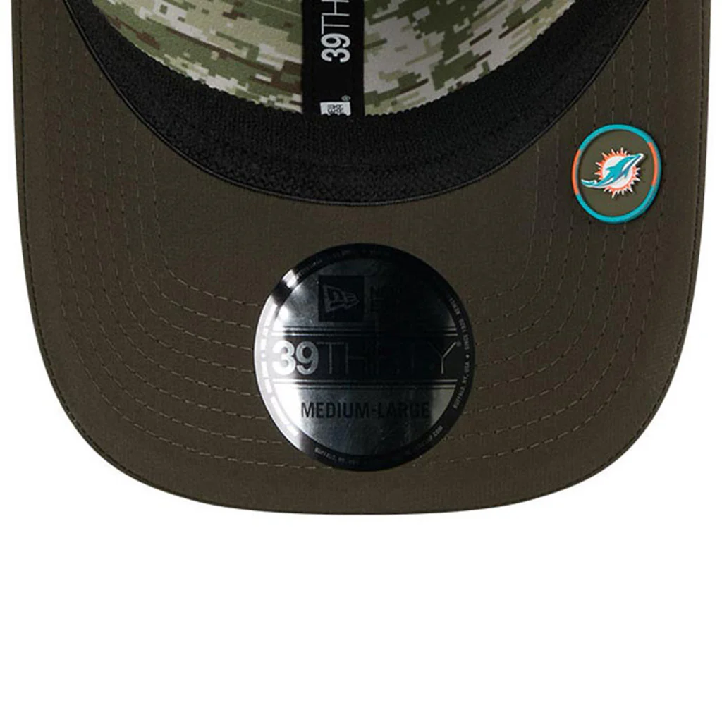 NFL Miami Dolphins New Era 2025 Salute to Service 39THIRTY Flex Fit Hat - Green - Image 5