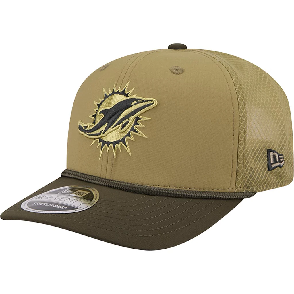 NFL Miami Dolphins New Era 2025 Salute to Service 9SEVENTY Stretch-Snapback Hat - Green - Image 2