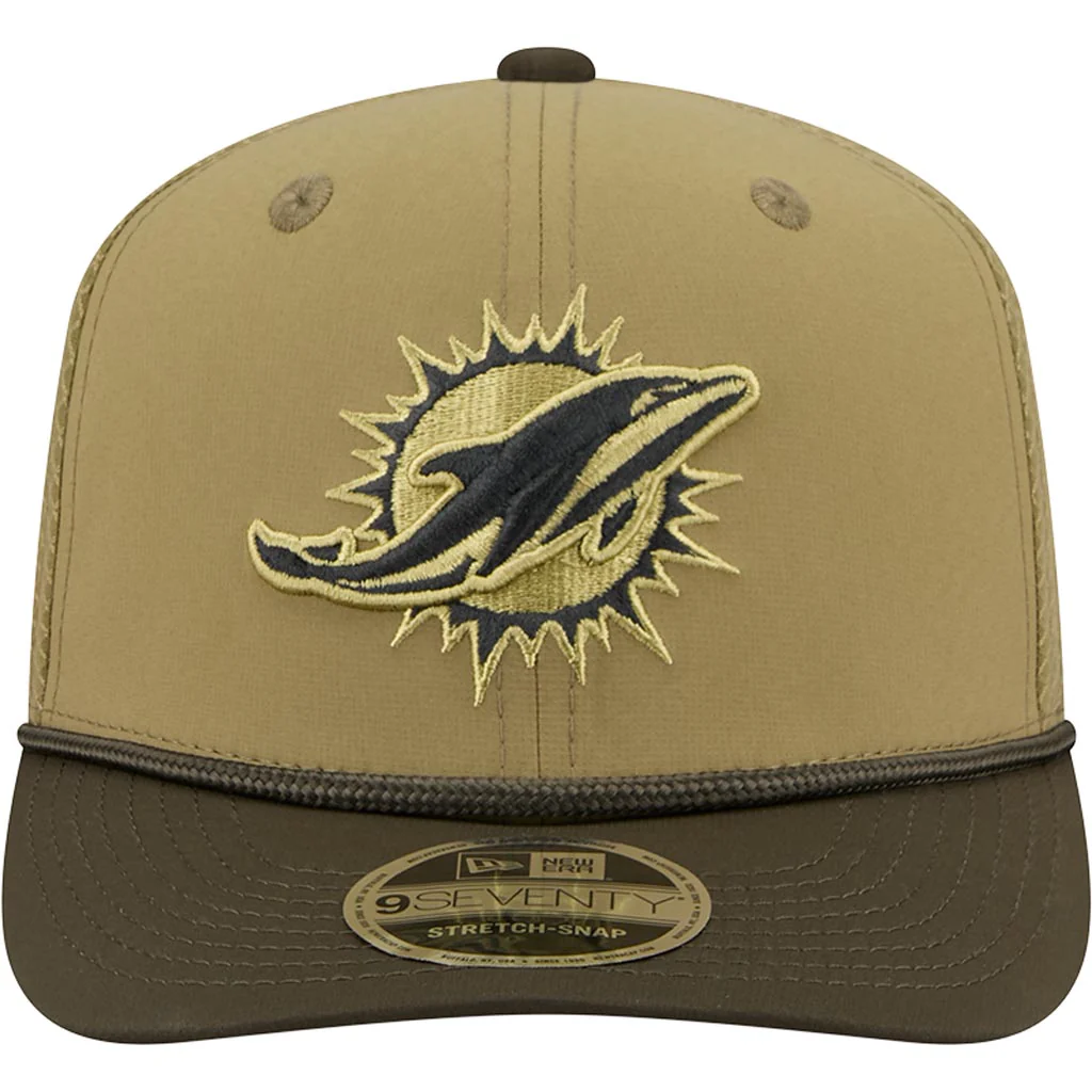 NFL Miami Dolphins New Era 2025 Salute to Service 9SEVENTY Stretch-Snapback Hat - Green - Image 3