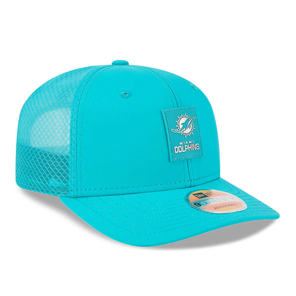 NFL Miami Dolphins New Era 2025 Sideline 9SEVENTY Stretch-Snapback Hat - Teal - Image 2